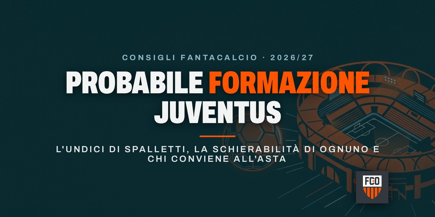 Probabile formazione Juventus 2026/27: titolari, schierabilità e chi comprare