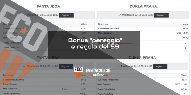 Bonus pareggio e Regola del 59